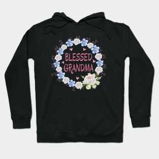 Blessed Grandma With Flower Wreath And Hearts Heartfelt Love Hoodie